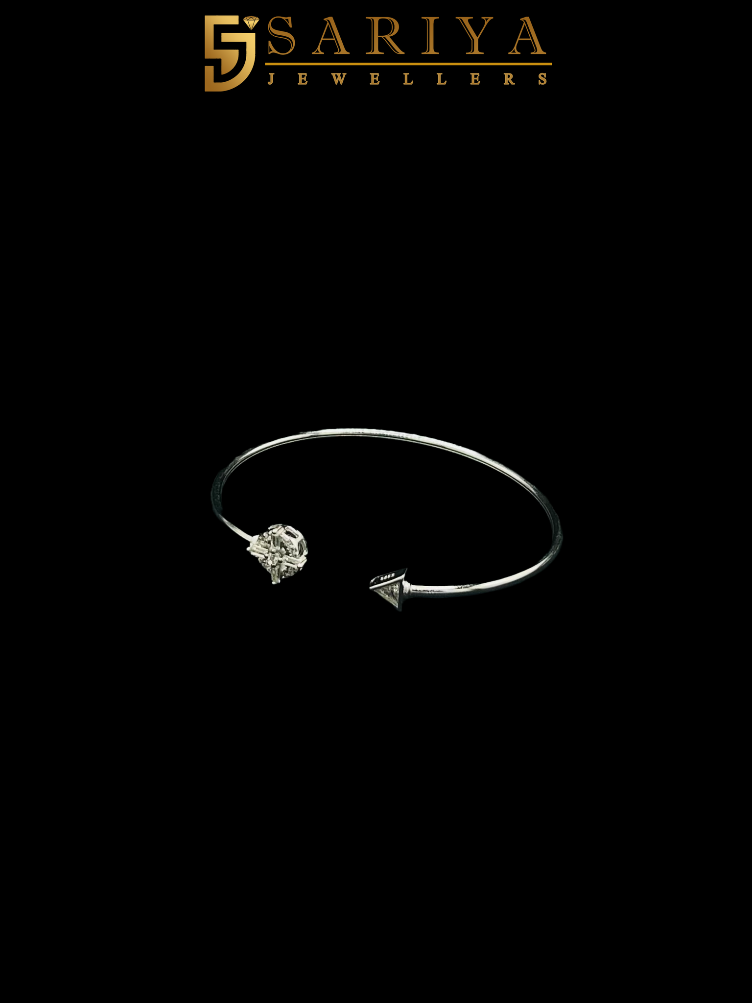 925 silver CZ kada bracelet for girls and women – sparkling and elegant

