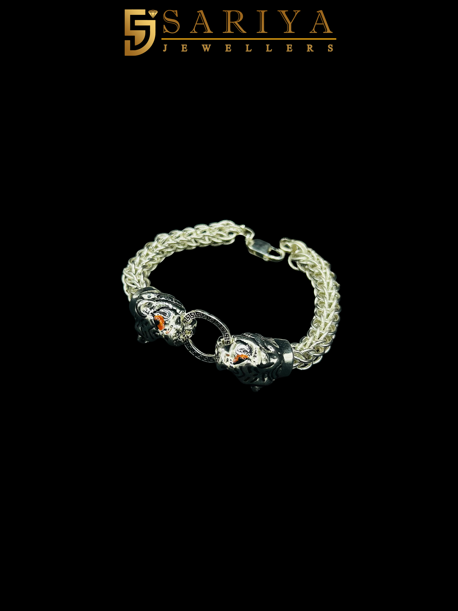 925 sterling silver tiger bracelet for men with bold and fierce design

