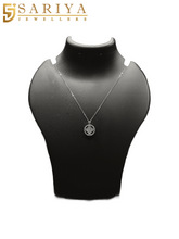 925 Silver White Round Cut Pendant Necklace and Earrings Set

