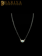 925 Silver Black Beaded Mangalsutra With CZ Highlights