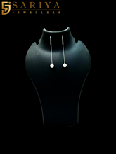 925 Silver Long Dangler Earrings With White Pearl