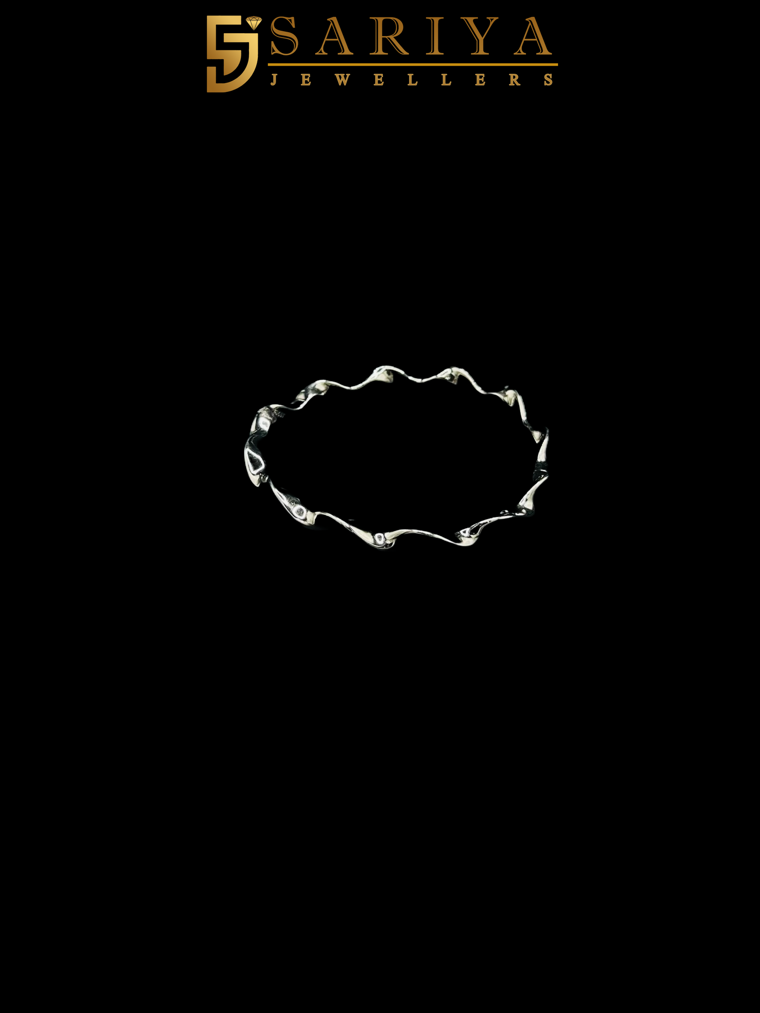 925 Silver Curved Wave Design Kada Bracelet for Women

