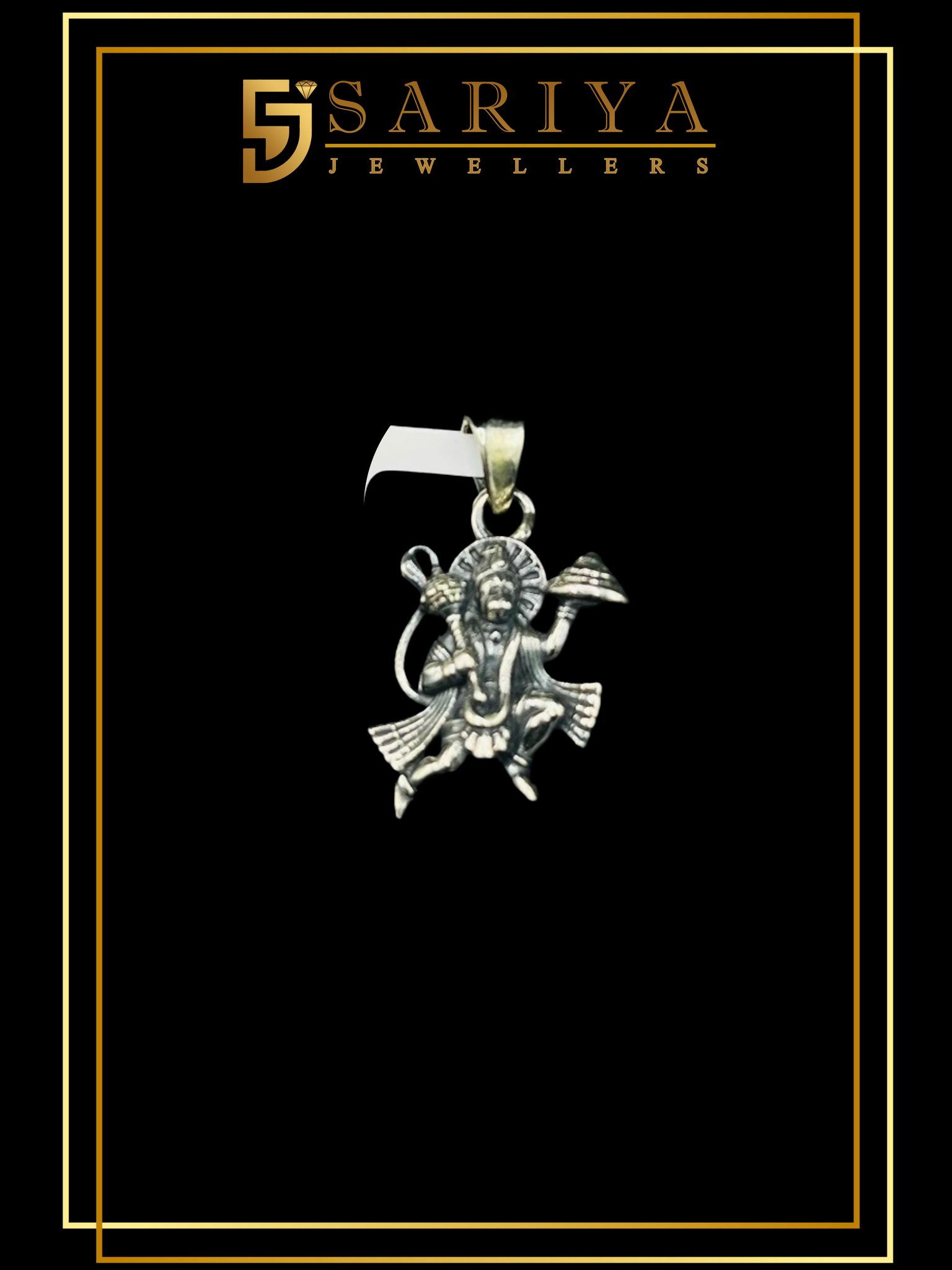 Pure 925 Silver Hanuman Ji Pendant – Spiritual & Devotional Jewellery for Men