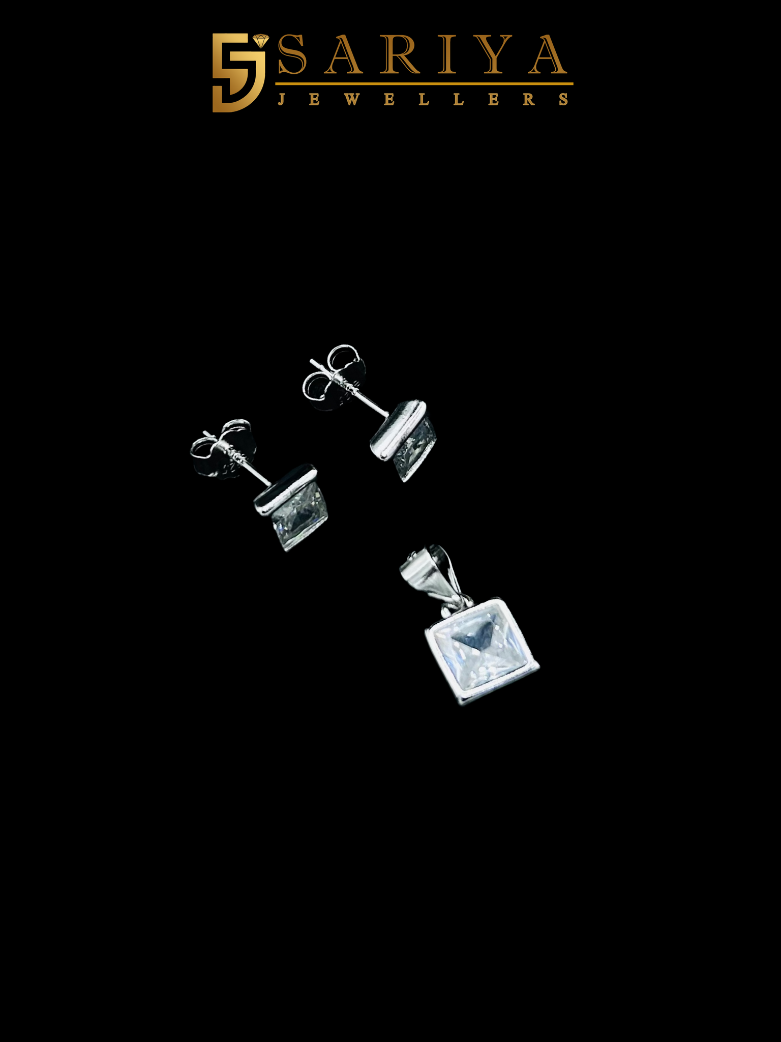 925 Silver Sterling Pendant & Earrings Set