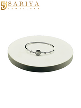 Elegant CZ Studded Silver Kada – 925 Sterling Bracelet For Women

