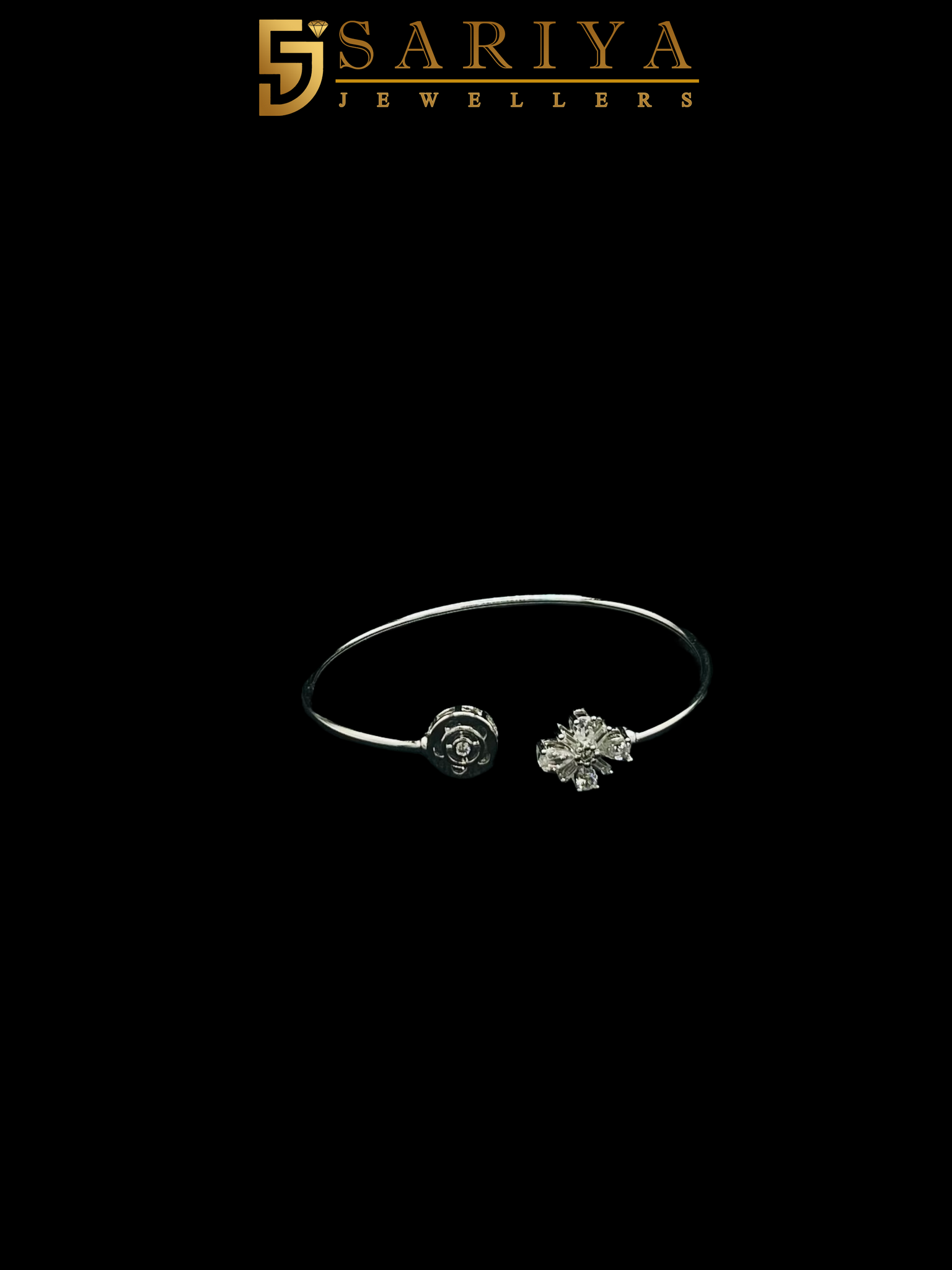 925 Sterling Silver Open Kada Bracelet with Shine Finish

