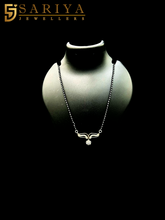925 Silver Mangalsutra With Delicate CZ And Signature Black Beads

