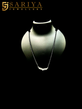 925 Silver Classic Mangalsutra With CZ And Black Beads

