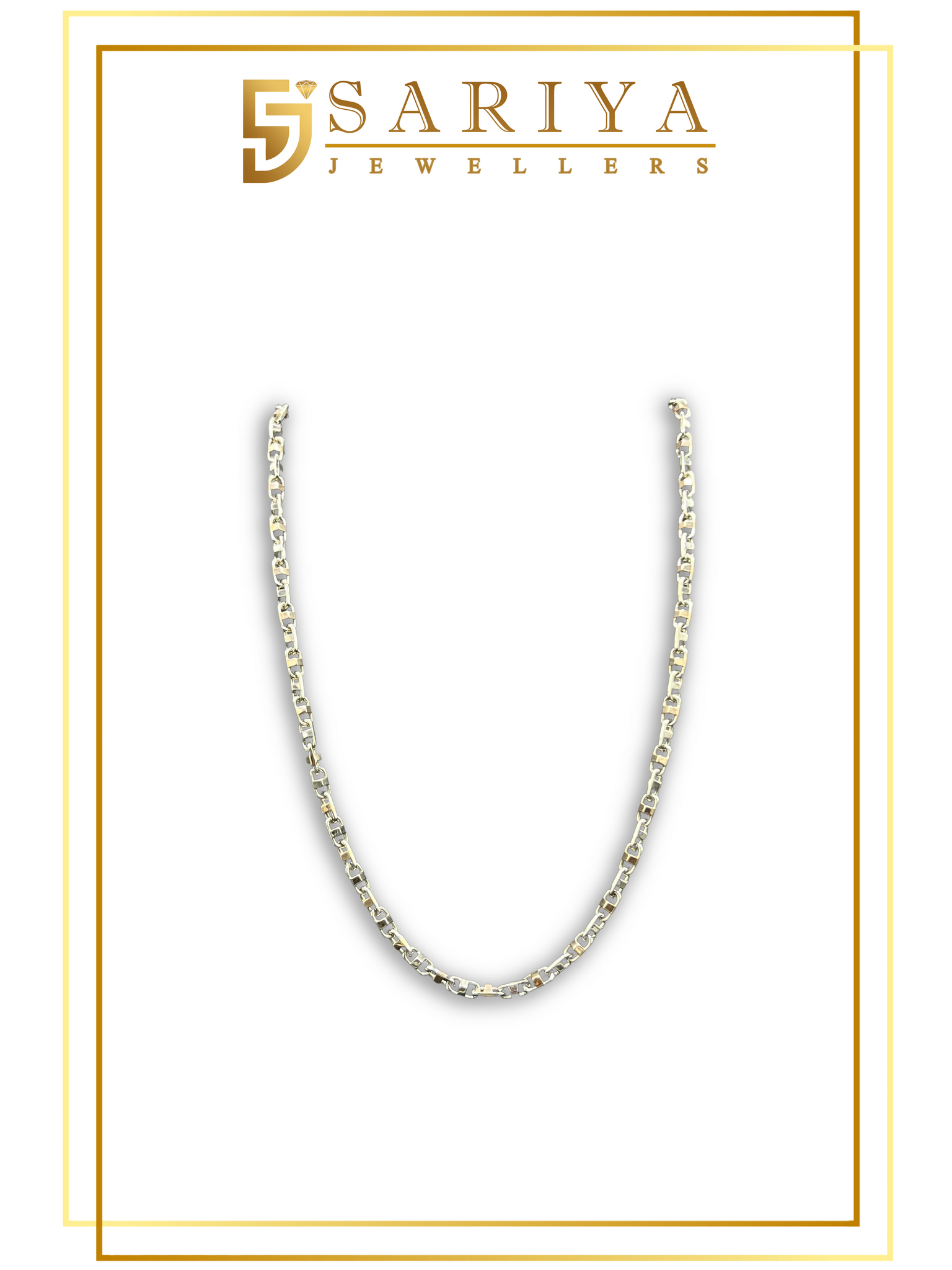 Two Tone 925 Sterling Silver Men’s Chain – Rose Gold Polished Premium Jewellery