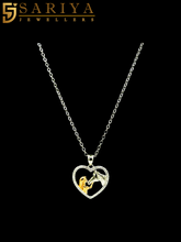 Sterling silver girl and horse heart pendant necklace for women and girls


