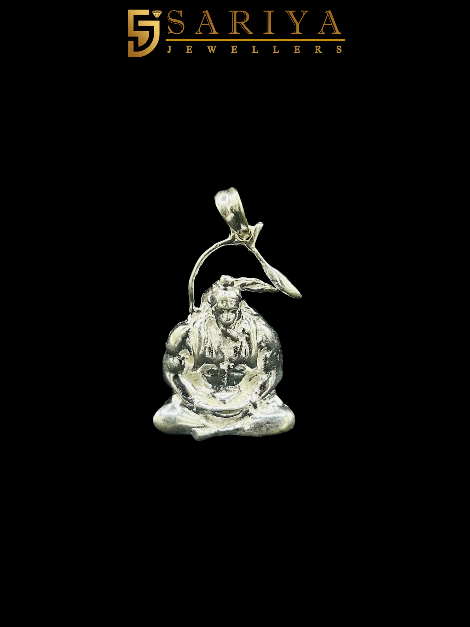 925 silver Hanuman Ji pendant with spiritual design

